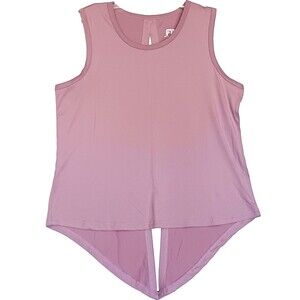 Fit Collective Women’s Large Split Back Tie Tank Top Dusty Pink Athletic Stretch
